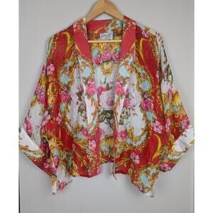 One Hundred Stars Stork Kimono Open Cardigan Black OS